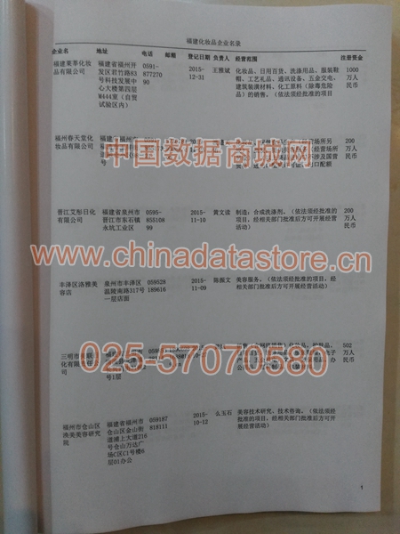 福建化妝品企業(yè)黃頁收錄了最新的福建化妝品企業(yè)名單，具有極高的營銷價值，實實在在提高銷售業(yè)績